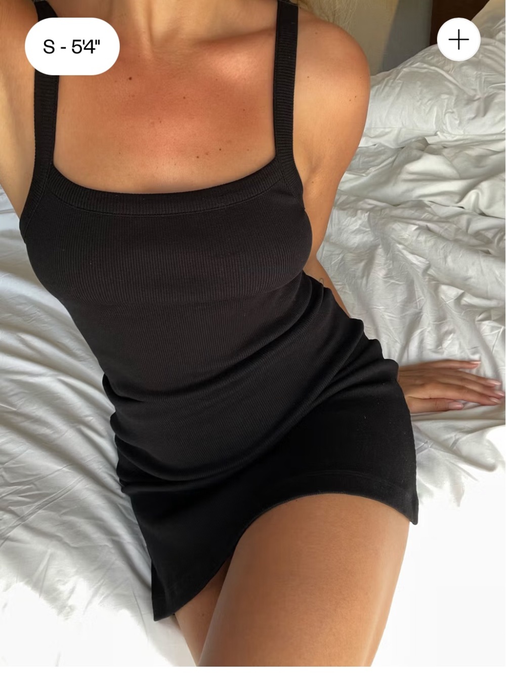 Djerf Avenue Daily Tank Dress Ribbed Black size medium